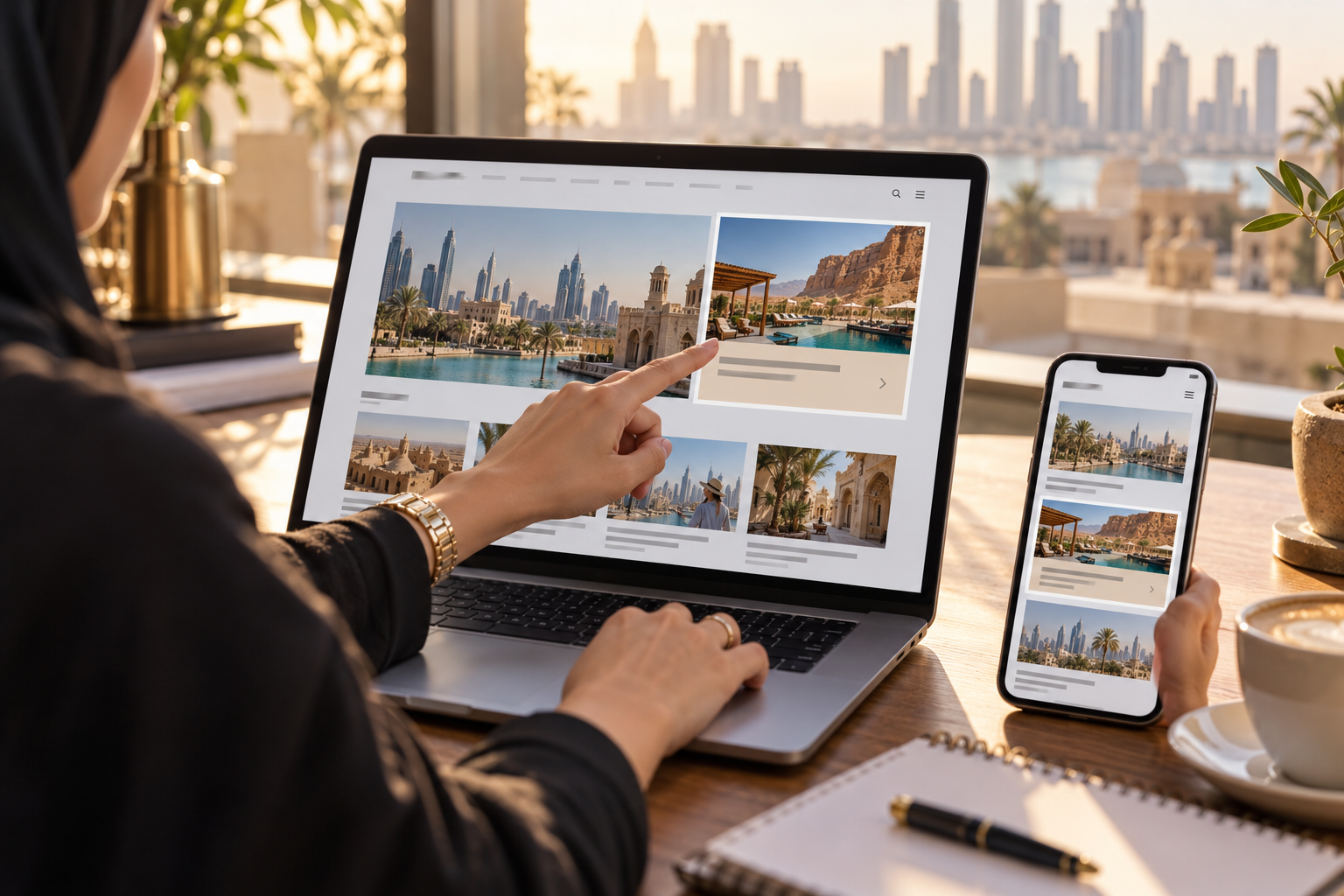 Digitale Werbeplatzierung auf einer Website über die Golfregion